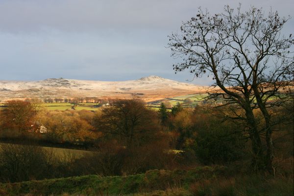 View from sitting room at dusk in winter